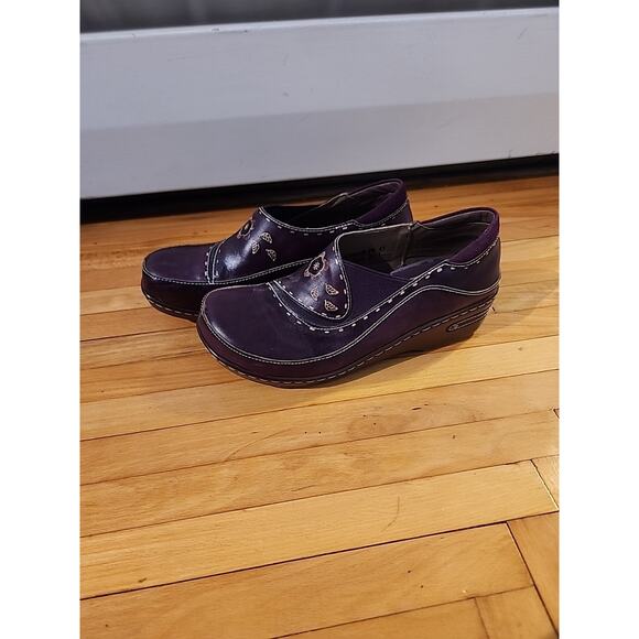 Spring Step Shoes - SPRING STEP L'Artiste Burbank Purple Leather Clogs EU 41 or US 10 M